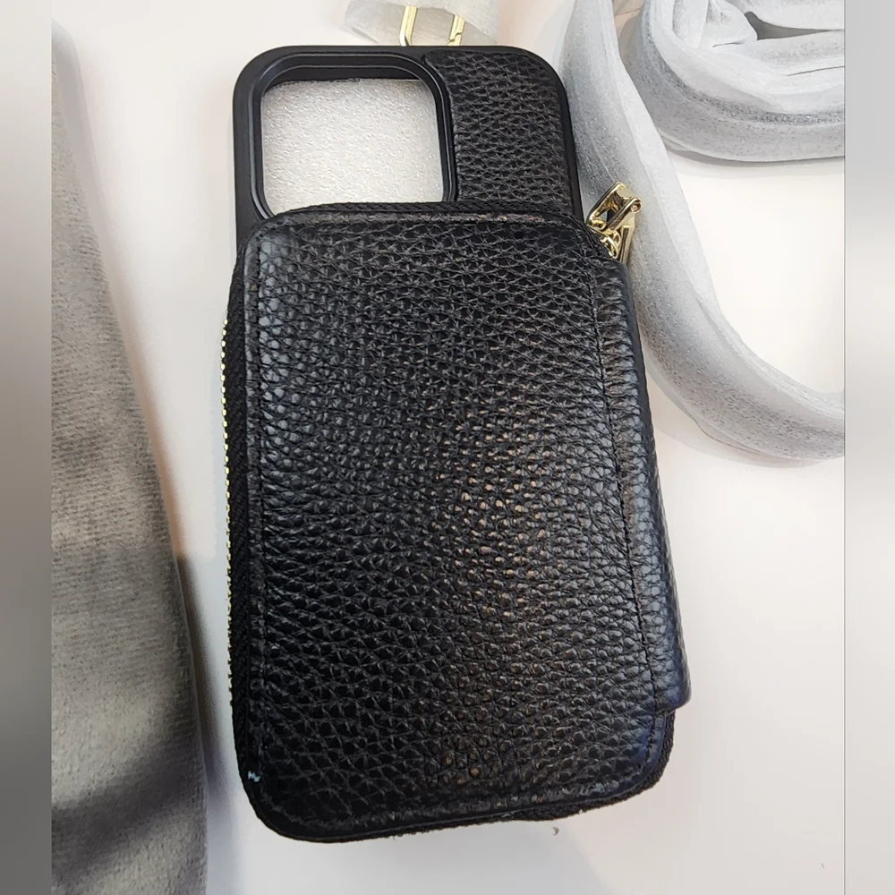 New Leather Crossbody iPhone‎ 15 Pro Case RFID Blocking Card Holder Wallet